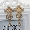 Crystal Rhinestone Baroque Earring European Elegant Exaggerated Drop Women Fancy Work Baroque Earring Jewelry