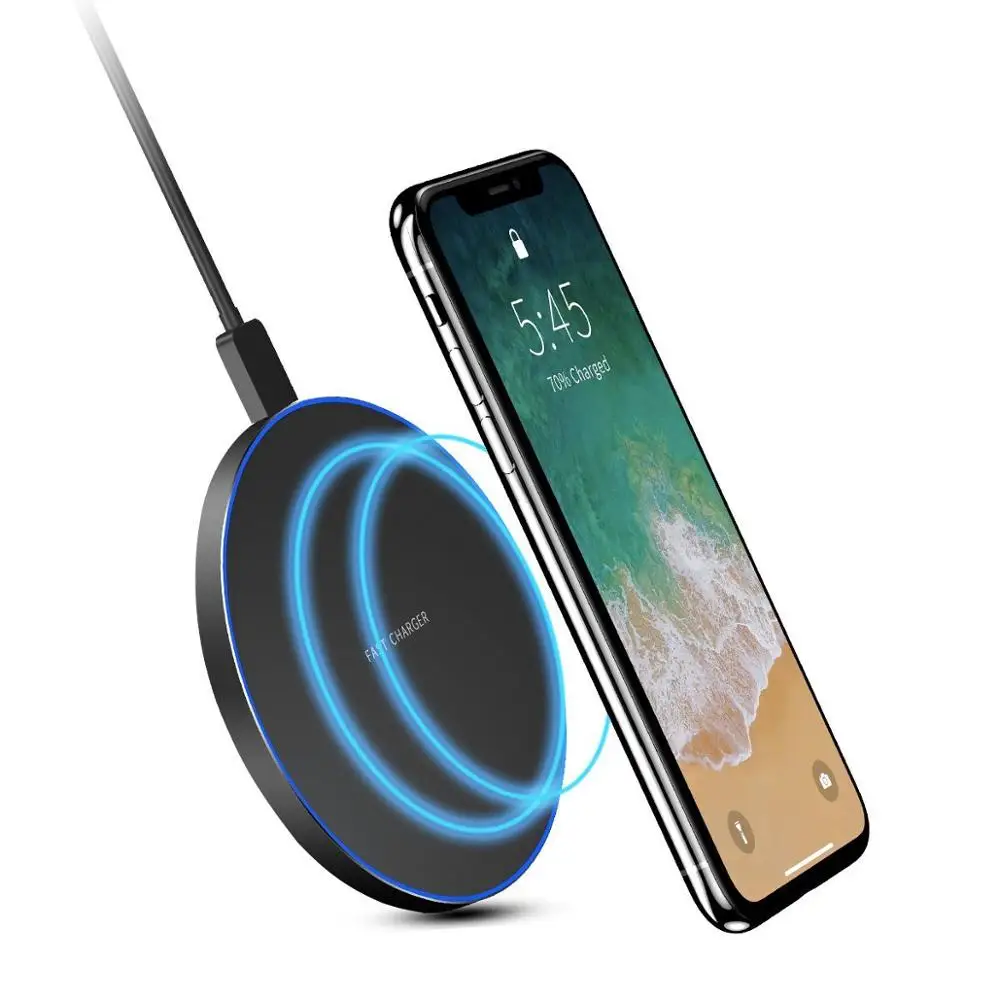 

Ultra Slim Aluminum Fast Qi Wireless Charger Pad, Black, gold, red, grey
