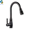 2019 new USA America Single Hole single handle pull down black bronze kitchen faucet with double jet