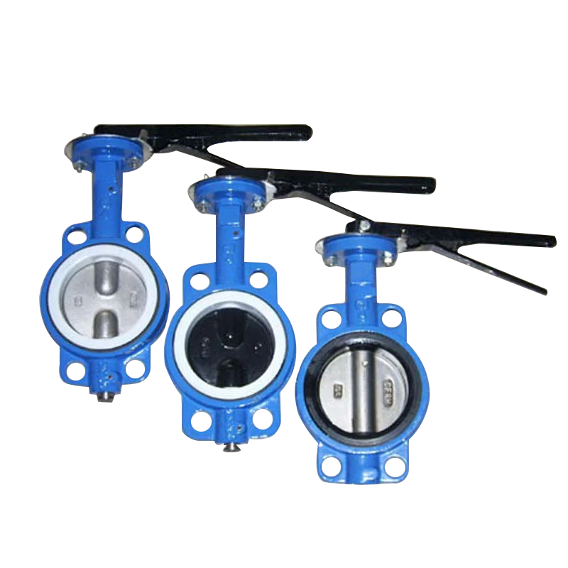 

Manual Cast Iron Handle Soft Seal Wafer Butterfly Valve, Blue