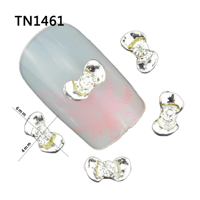 Blueness 10Pcs Silver Ingots Fingernail Strass Manicure Tips Glitter Rhinestones For Charms 3D Alloy Nail Art