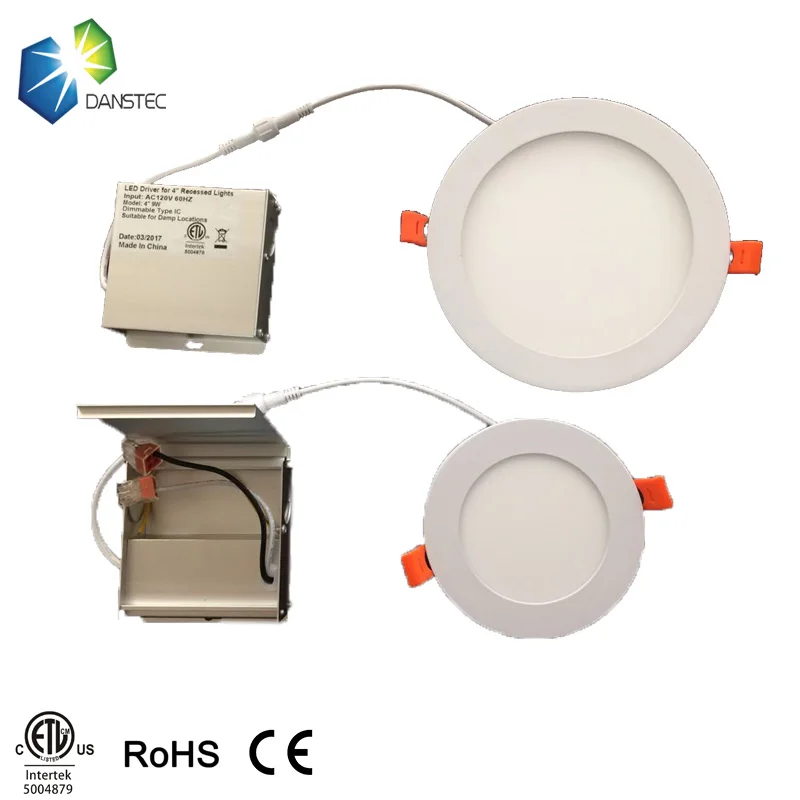 ETL 8inch 18W 12inch 24W  4 inch 9w led panel lights 6 inch 12w Led pot downlight with driver in a junction box for Canada USA
