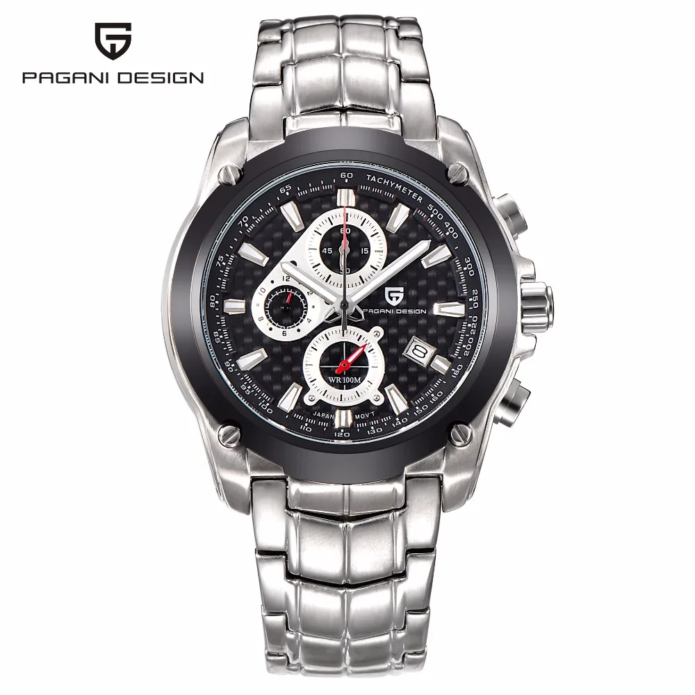 

PAGANI DESIGN 0524 Men Quartz watch Luxury Casual Fashion Stainless Steel Wristwatch, 2 colors for choice