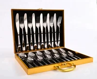 

Luxuny Gold Wooden Case Stainless Steel 16 / 24 piece Cutlery Set