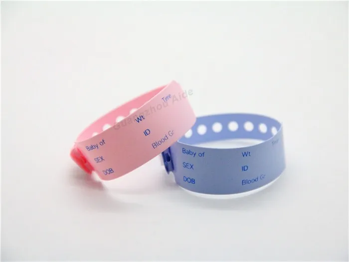 One Time Use Soft Plastic Pvc Hospital Patient Id Band Wristbands