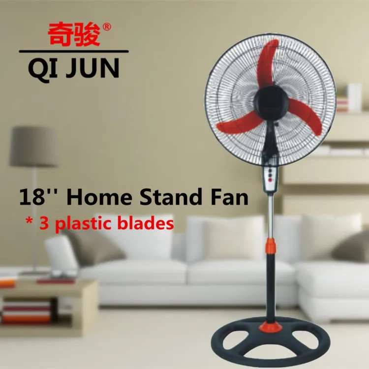 18 Banana Plastic Blade Electric Stand Fan Pedestal Red Blades With Specification