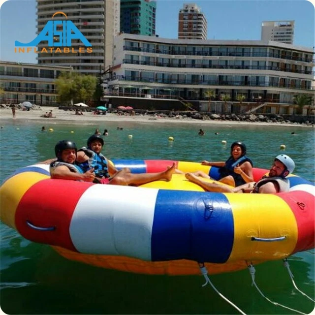 

Floating Spinner Disco Boat Towable/Inflatable Water Spinner Gyro for Beach Water Game, As per picture customized color