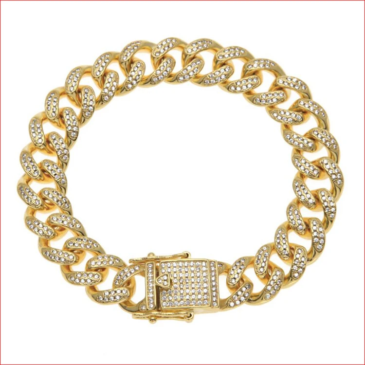 

Cuban Link Bracelet Hiphop Jewelry Bracelet CZ Iced Curb