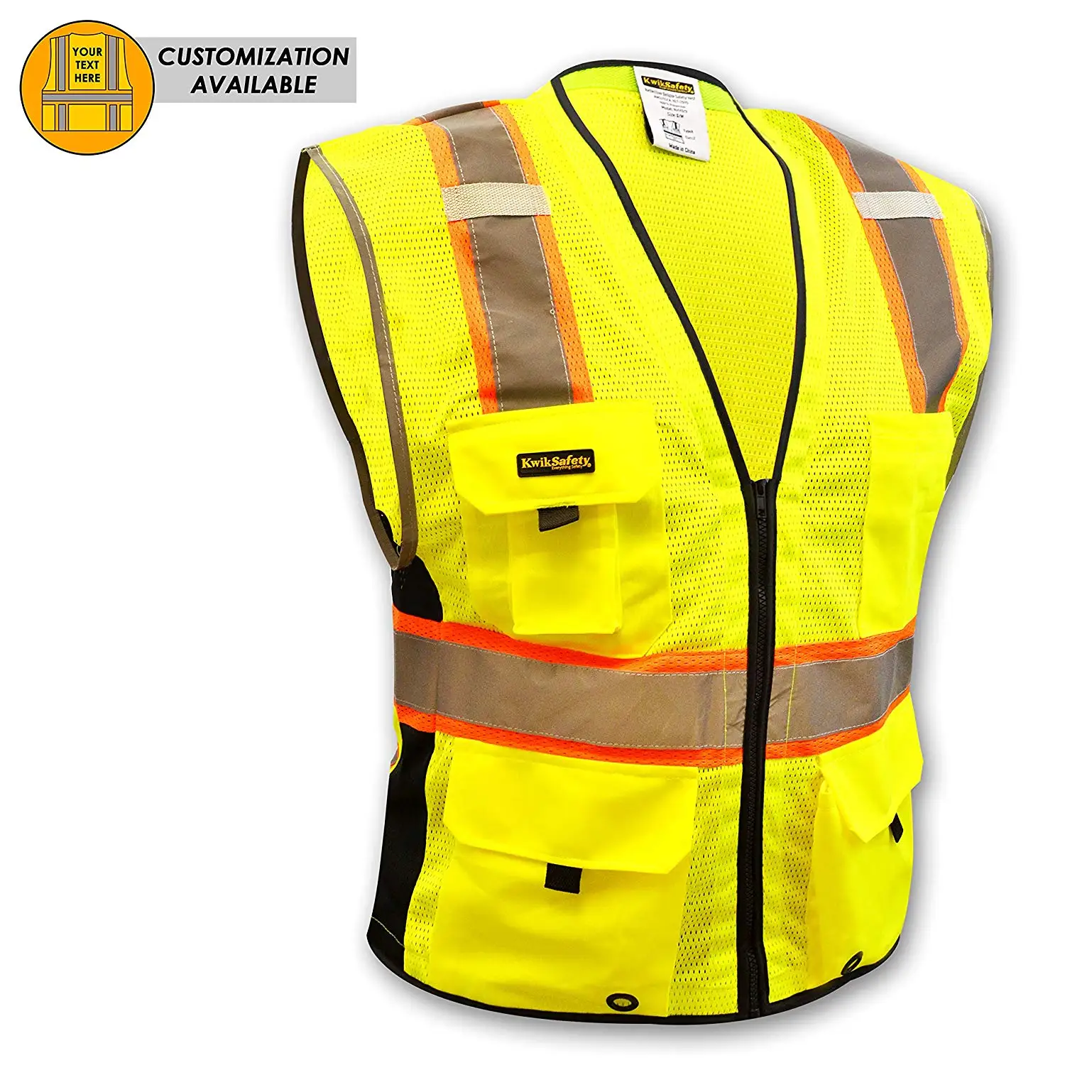ANSI Compliant PPE HiVis Surveyor Vests For Men or Women Heavy Duty