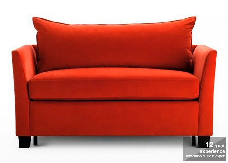Foshan Cuutom Modern Transformable Red One Person Sofa Bed Furniture