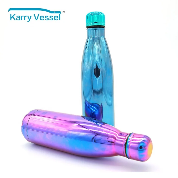 

500ml /750ml/1000ml custom logo color double wall stainless steel thermal vacuum cola shape sport water bottle, Customized available