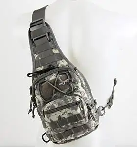 Canis Latran 1000D Cordura Tactical Sling Bag Pack Single Shoulder Backpack ACU Camouflage Color, Tactical Shoulder Backpack, Military & Sport Bag Tactical Sling Pack Daypack for Camping, Hiking
