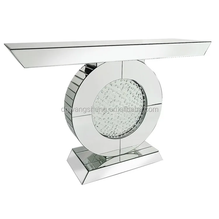 O Shape Diamond Crystal Mirrored Luxury Console Table Buy Luxury
