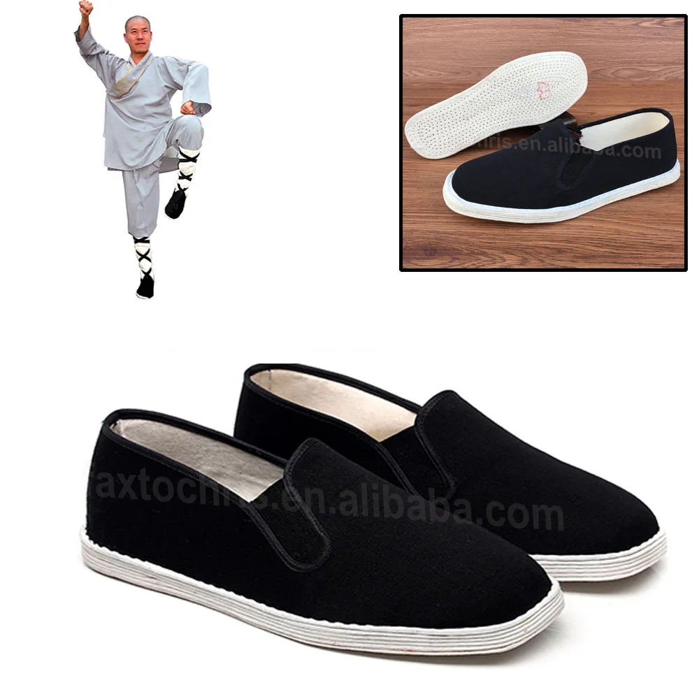 Men/'s Casual Slip On Cotton V Shoes Kung Fu Martial Arts Black Sizes 41-48 New