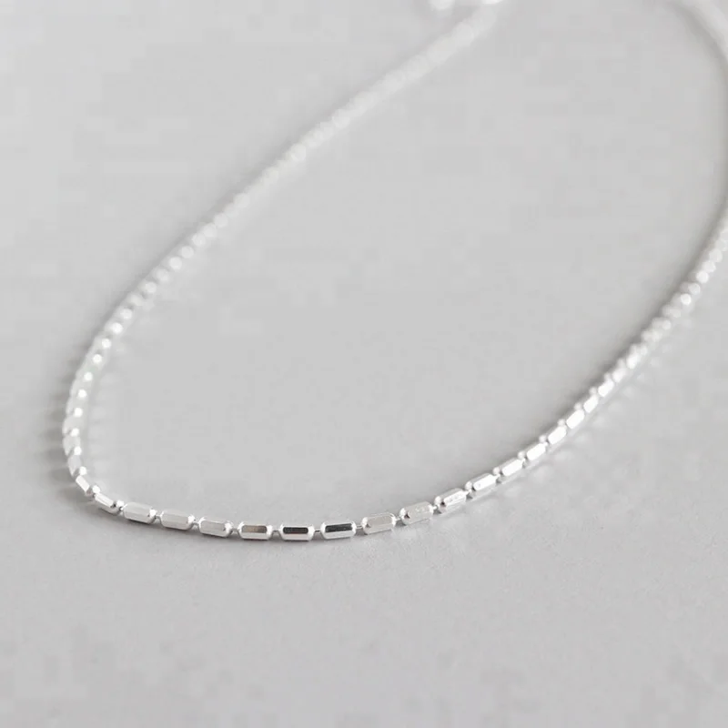 

100% S925 plata esterlina gargantilla collar minimalista hecho a mano cadena simple para las mujeres