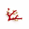 European and American fashion accessories wholesale, red tree flowers set diamond brooch