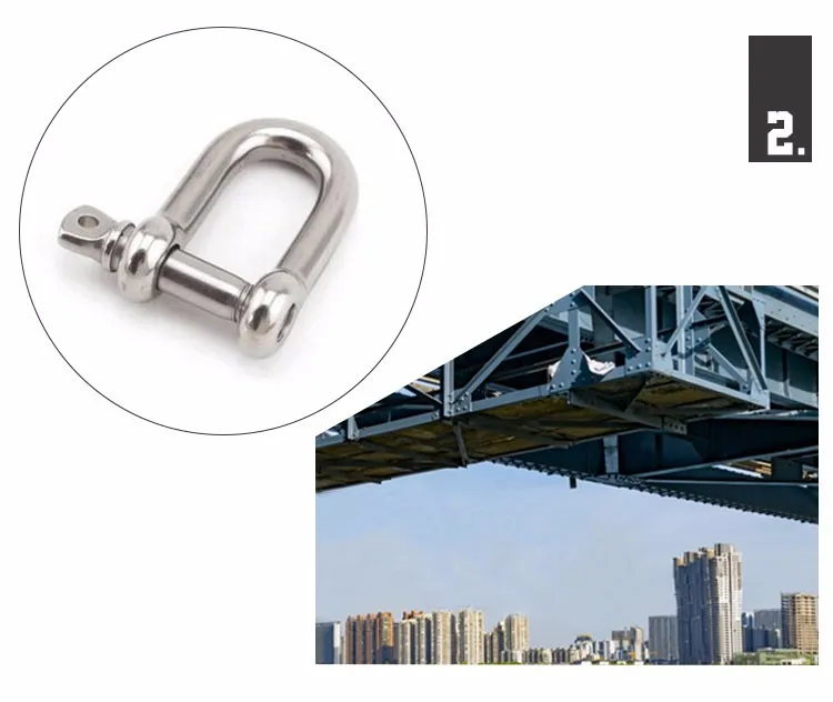 A2-70 304 Stainless Steel D Shackle