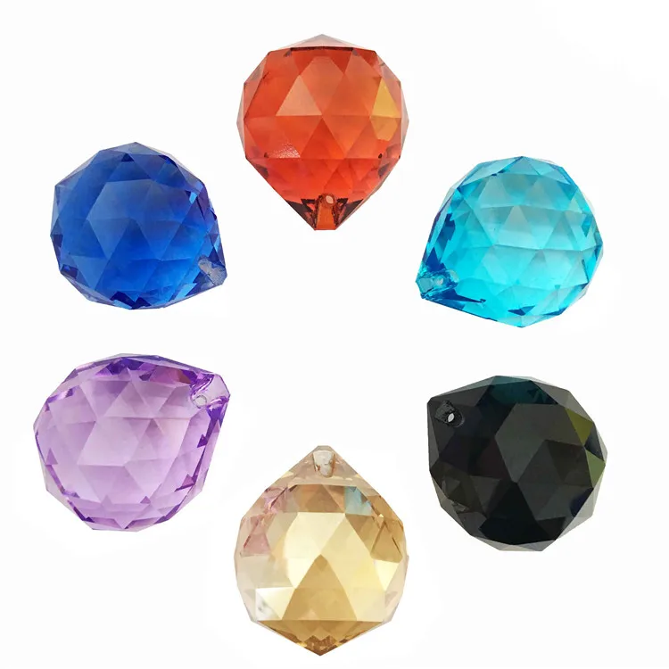 Bright And Shiny Mix Color 30mm 10pcs Glass Crystal Droplight Balls ...