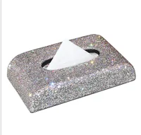 

Bling bling rhinestone gem diamond leather car tissue box holder