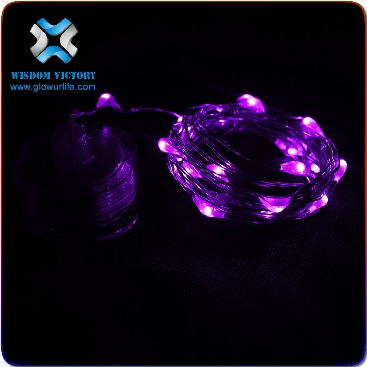 christmas Battery operated waterproof 20 Micro LED UV Black Light Submersible string light