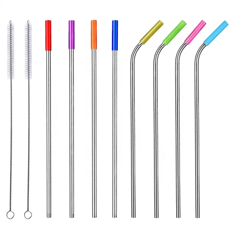 

Amazon Reusable replacement metal drinking straws Stainless Steel Straws with Silicone Tips, Customized