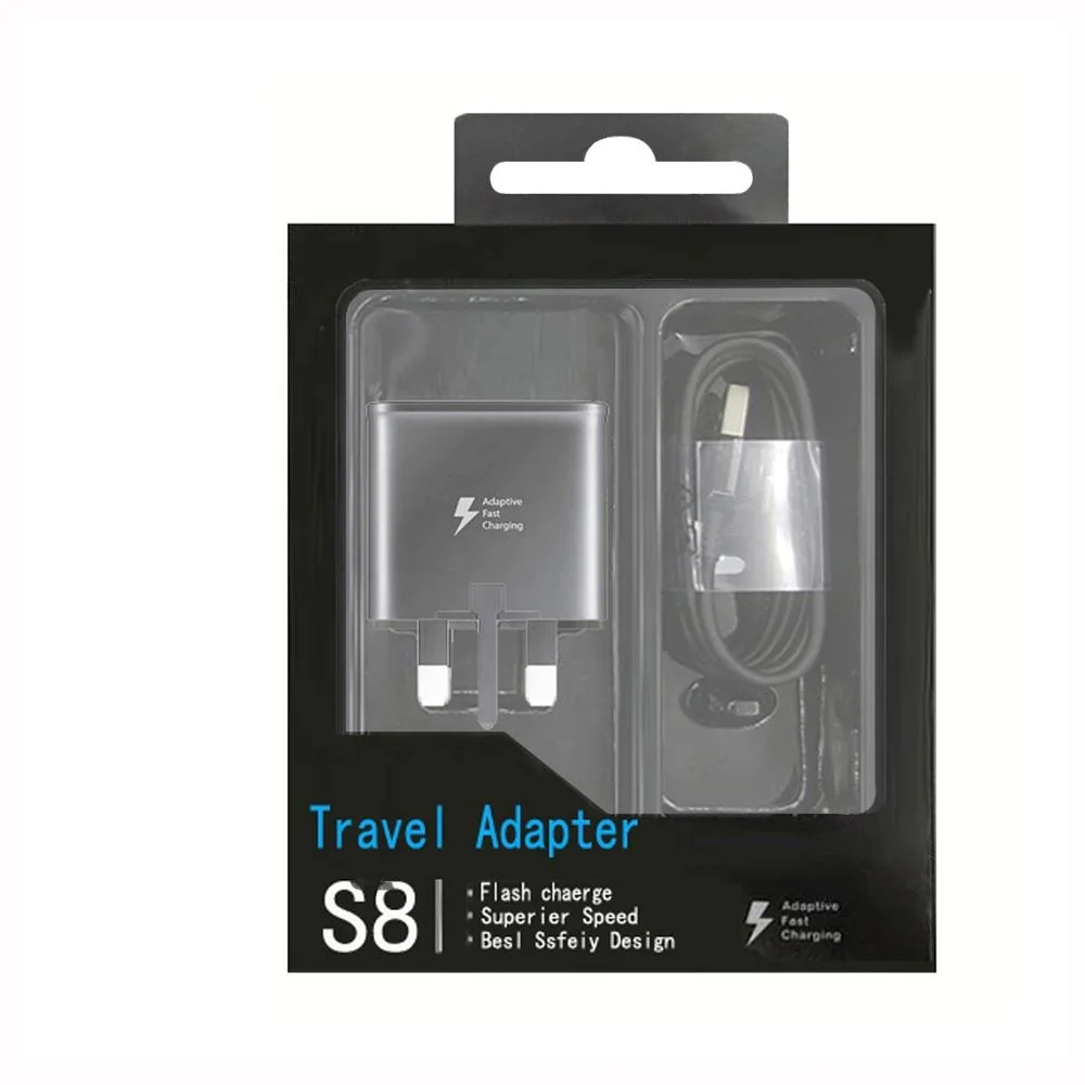 factory S8 fast charger adapter 2.1A output with S8 TYPE-C usb cable and package 2 in 1 charger for samsung galaxy S6/S7/S8