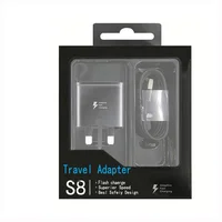 

factory S8 fast charger adapter 2.1A output with S8 TYPE-C usb cable and package 2 in 1 charger for samsung galaxy S6/S7/S8