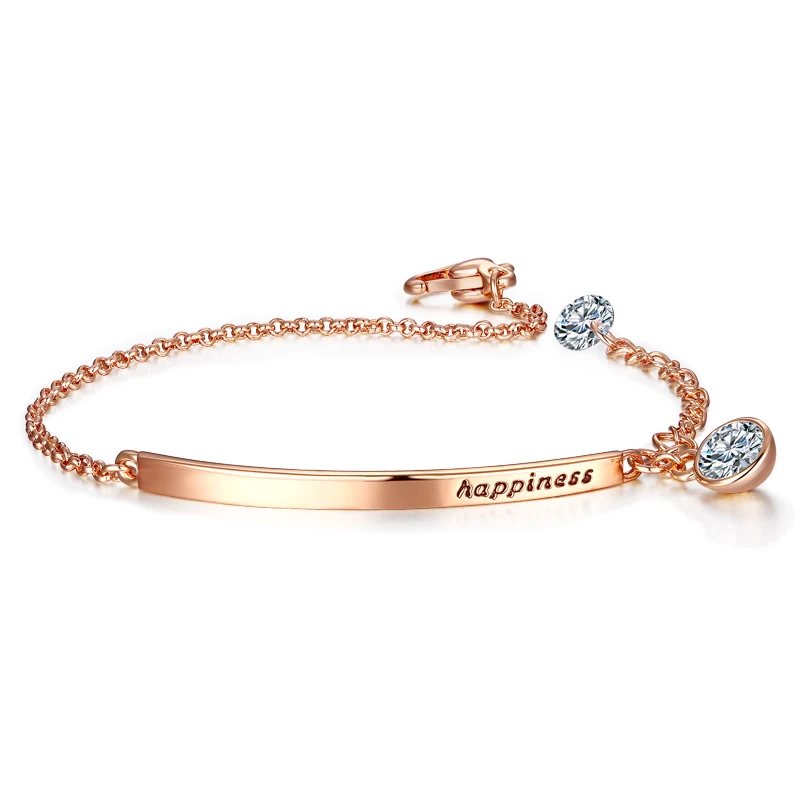 

Top Quality Classical 18K Gold & White Gold Plated CZ Diamond Bracelet Wholesale For Women H195 dropshipping jewelry, Rose gold/silver