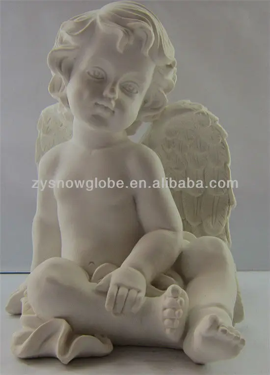 Resin White Small Angel Figurine Cute Baby Doll Resin Sculpture Holiday