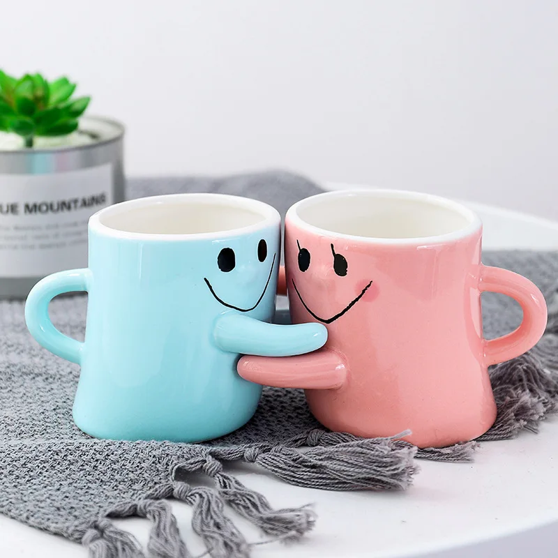 

Creative color couple cup cartoon ceramic cup student gift cup valentine's day gift