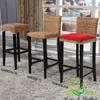 China manufacturer vintage rattan bamboo wooden high chair bar stool