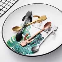 

18/10 Multicolor Stainless Steel Metal Coffee Tea Spoons Cartoon Cat Spoon Ice Cream Spoon