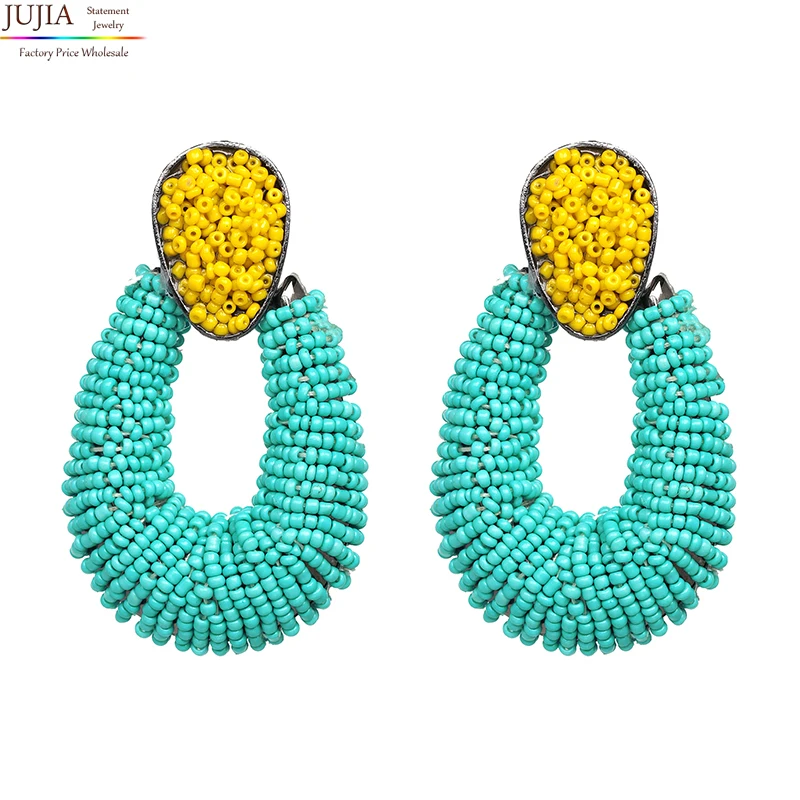 

New design Hoop handmade bead piercing earrings for Women Jewellery, Picture