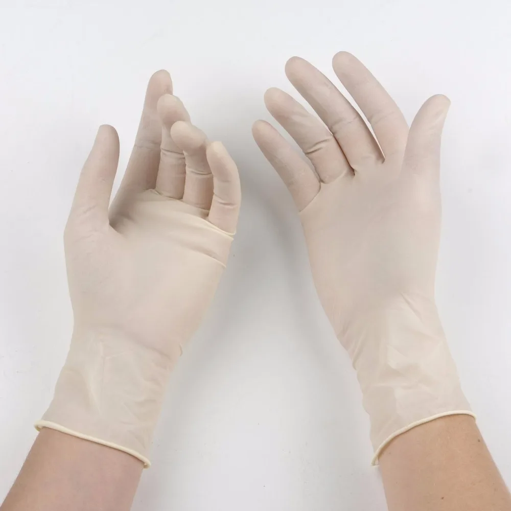 Laboratory Beige Latex Glove Examination Malaysian Manufacturer Medical