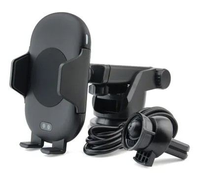 

2019 hot fast charging car charger air vent sensor mount wireless car charger automatic infrared C10, Black