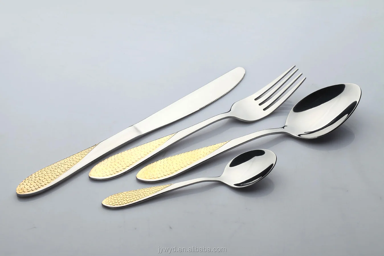 gold plated restaurant royal stainless steel cutlery set