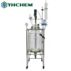 Double layer high borosilicate glass reaction kettle with reactor agitator