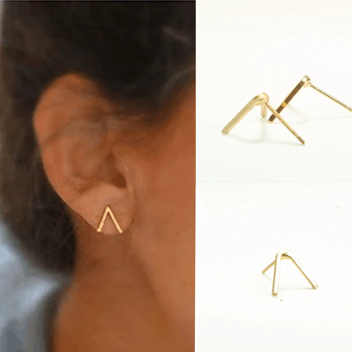 

Fashion jewellery latest simple style line stud earrings