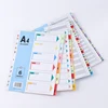 Wholesale A4 size different index page 11 hole paper index divider