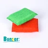 Plastic wire red and green Kitchen cleaning sponge with scrubber