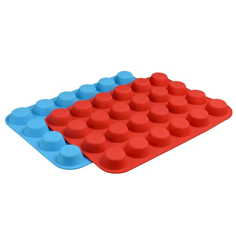 

Lfgb-Approved Food Grade Silicone Easy To Demoulding 24 Cups Mini Silicone Muffin Tray Form