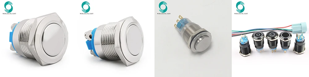 XL19S/F11-R 19mm momentary SPDT 1NO 1NC ring illuminated stainless steel push button switch
