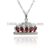 Rhodium Plating 925 Silver Queen Or Princess Crown Pendant Necklace