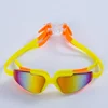 Comfortable fashion silicone swimming googles promotional PC lens swim goggles