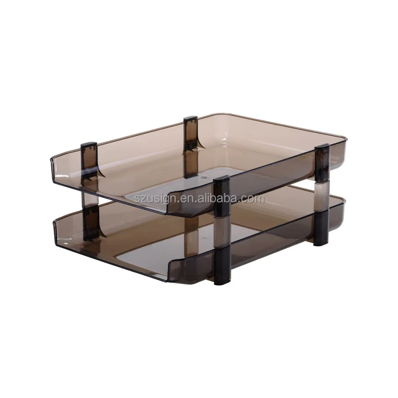 
US-4022 PS clear two layers document tray 