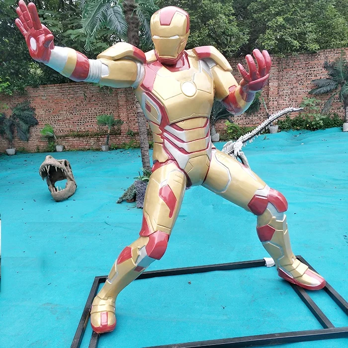 

Durable fiberglass material life size iron man, Realistic color