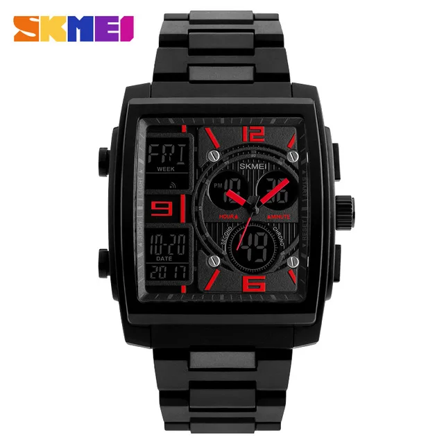 

SKMEI 1274 Luxury Men Watches Chronograph Alarm Sport Watch Watwrproof LED Digital Wristwatches Relogio Masculino, 4 color for you choose