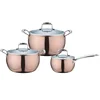 apple shaped tri ply stainless steel cookware cooper pot cooking set