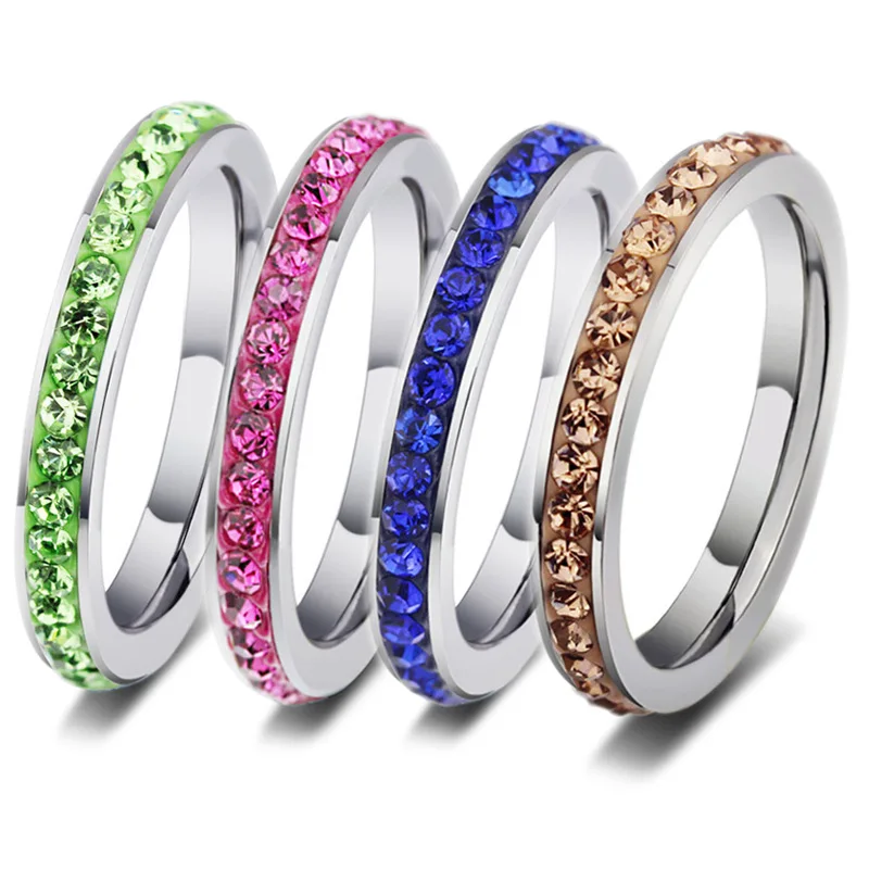 

Cute rings for women finger ring single row crystal wedding ring jewelry wholesale promotion, N/a