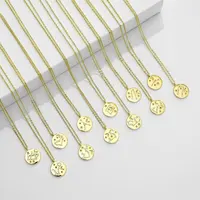 

Twelve constellations designs astrology charm CZ Micro paved 14K gold plated copper pendant choker zodiac necklace